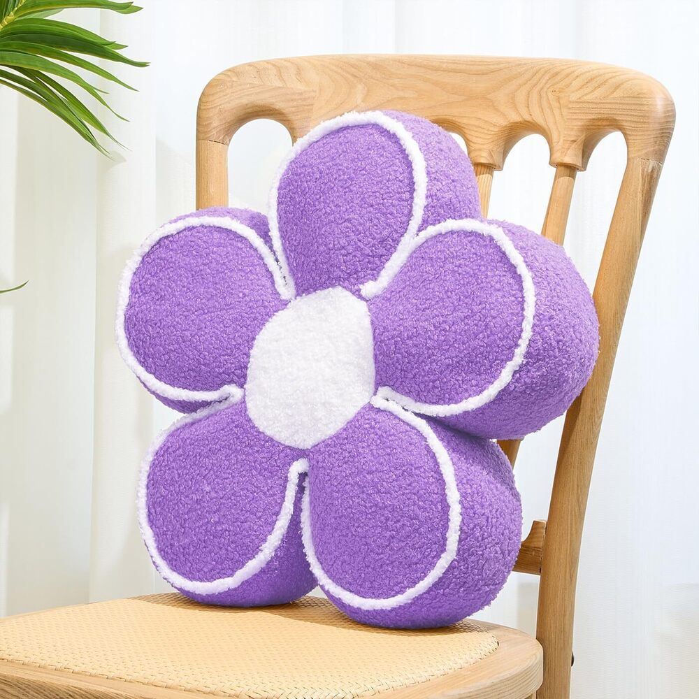 7074 Flower Shaped Pillow Daisy Pillows Floor Cushion Pastel Cute Seat